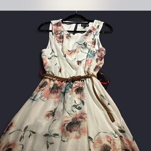 As U Wish High Low Dress - White and Pink Floral